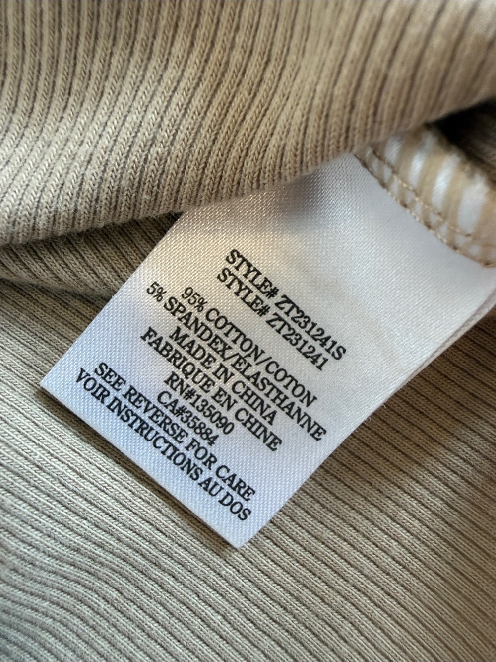 Z Supply Women’s Ribbed Sirena Light Tan Scoop Neck Tank Top Size X-Small - Picture 8 of 10